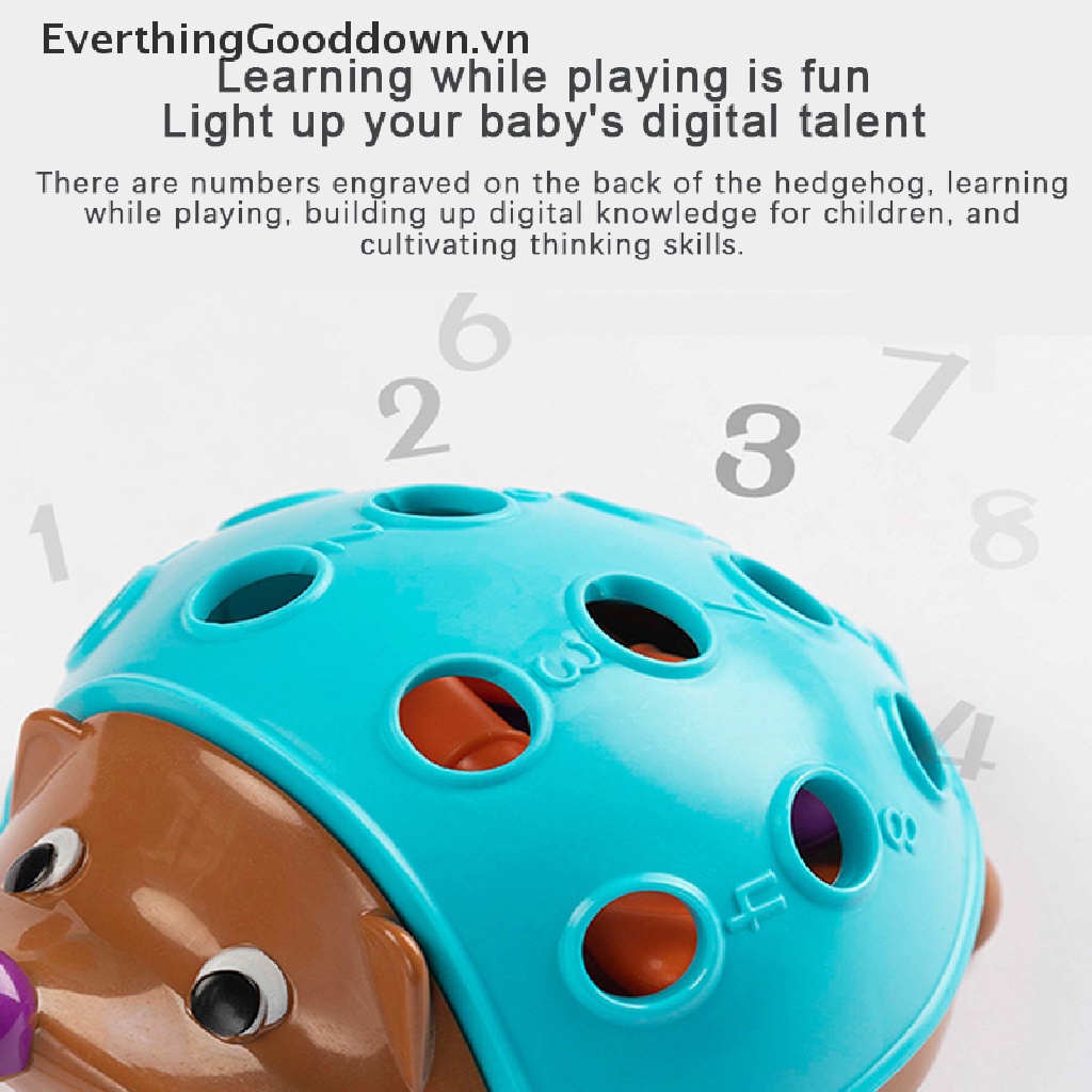 Everthinggooddown 1 Đồ Chơi Xếp Hình Nhím Đầy Màu Sắc Giáo Dục Theo Phương Pháp Montessori DIY vn