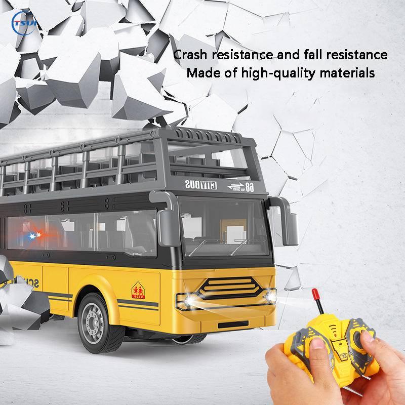 Xe Buýt Điều Khiển Từ Xa 4 Kênh Có Đèn LED Và Nhạc Giáo Dục Sớm Cho Bé