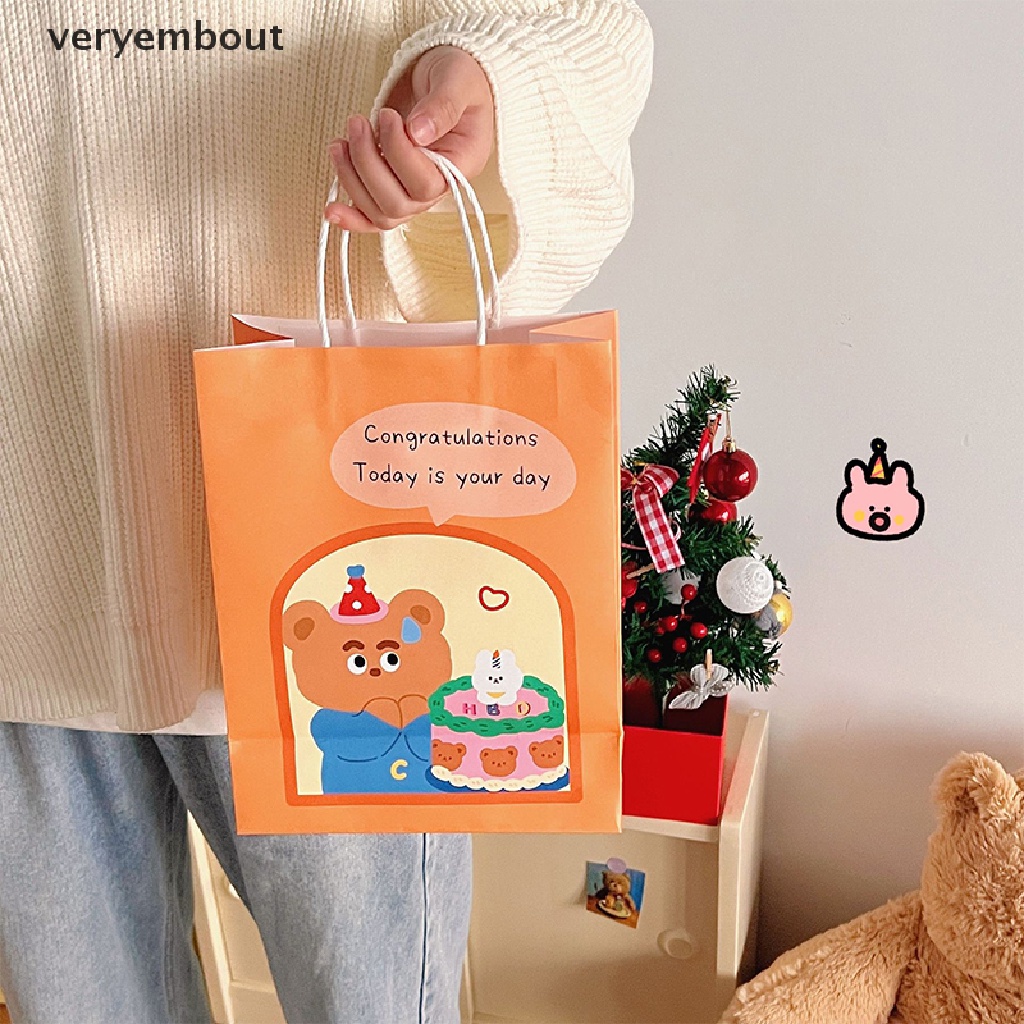 Set 5 Túi Giấy Đựng Quà Họa Tiết Hoạt Hình Dễ Thương