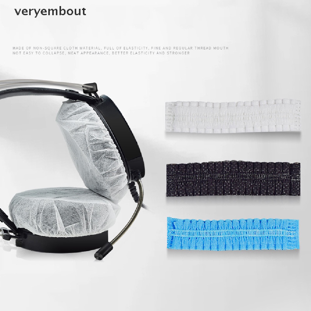 Set 20 Vỏ Bọc Tai Nghe Vệ Sinh Bằng Vải Không Dệt Co Giãn Sử Dụng Một Lần