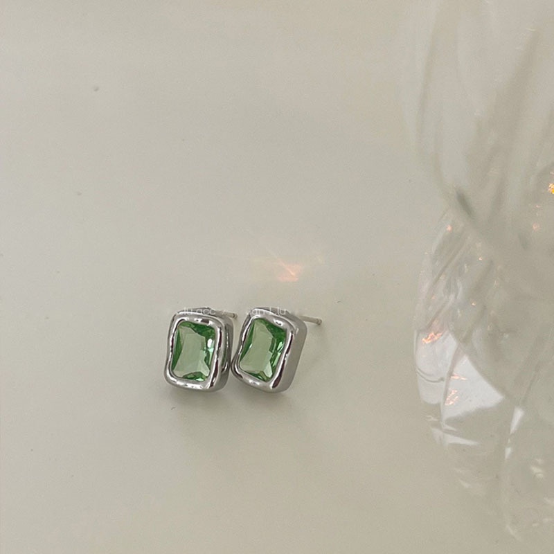 Bông Tai Mạ Bạc 925 Hình Vuông Nhỏ Đơn Giản Sáng Tạo