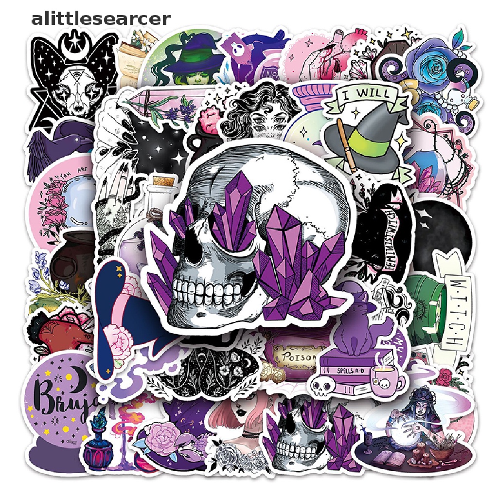 Er 50 Nhãn Dán Trang Trí Hành Lý / Ván Trượt / Laptop / Va Li Hình Phù Thủy Vẽ Graffiti Astroy Goth Dễ Thương DIY n
