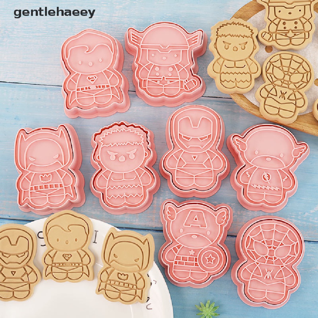 Bộ 8 Khuôn Cắt Bánh Quy Bằng Nhựa Họa Tiết Hoạt Hình Anime