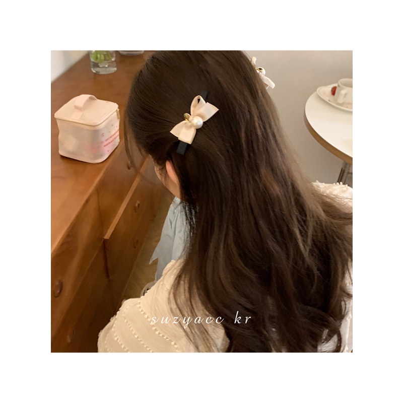 Kẹp Tóc Hình Nơ Đính Ngọc Trai Phong Cách Retro Pháp Hàng Mới 2023 Dành Cho Bạn Nữ