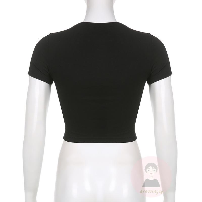 Áo Thun Tay Ngắn Cổ Tròn In Hình Thành Phố Thời Trang Cho Nữ