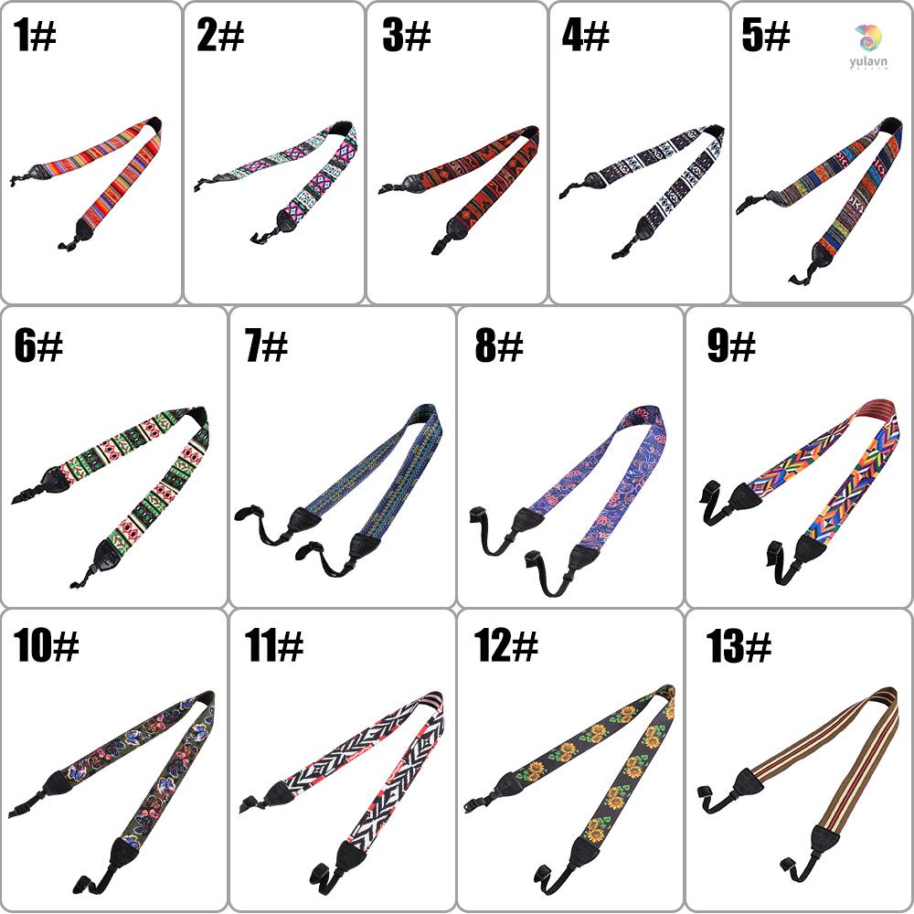 Dây Đeo Túi Xách / Máy Ảnh Chất Liệu Cotton Hai Tầng Họa Tiết Nhiều Màu Thay Thế Cho SLR DSLR