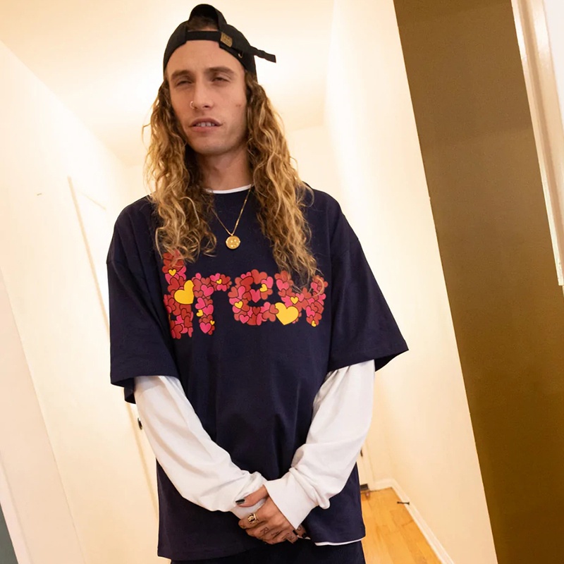 Dr-ev - Áo Thun cotton Tay Ngắn Dáng Rộng In Hình Mặt Cười Thương Hiệu Mỹ Cho Cặp Đôi Nam Và Nữ