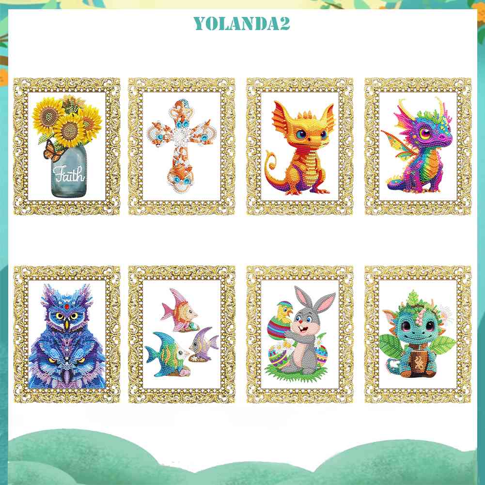 Bộ Tranh Đính Đá Họa Tiết Hoạt Hình Dễ Thương Độc Đáo DIY Dùng Trang Trí Nhà Cửa