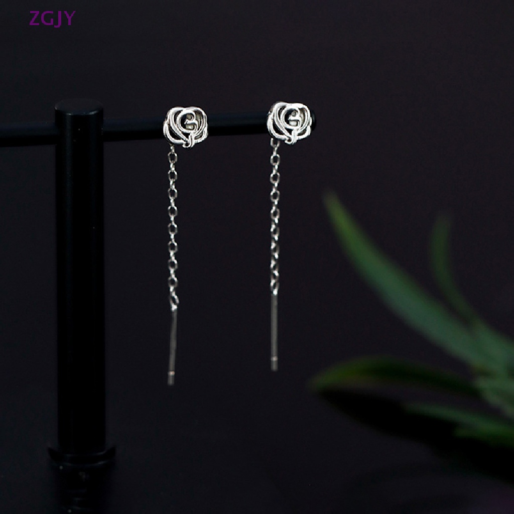 Khuyên Tai Ngắn Gắn Hoa Tua Rua Đơn Giản Thời Trang Cho Nữ Mới