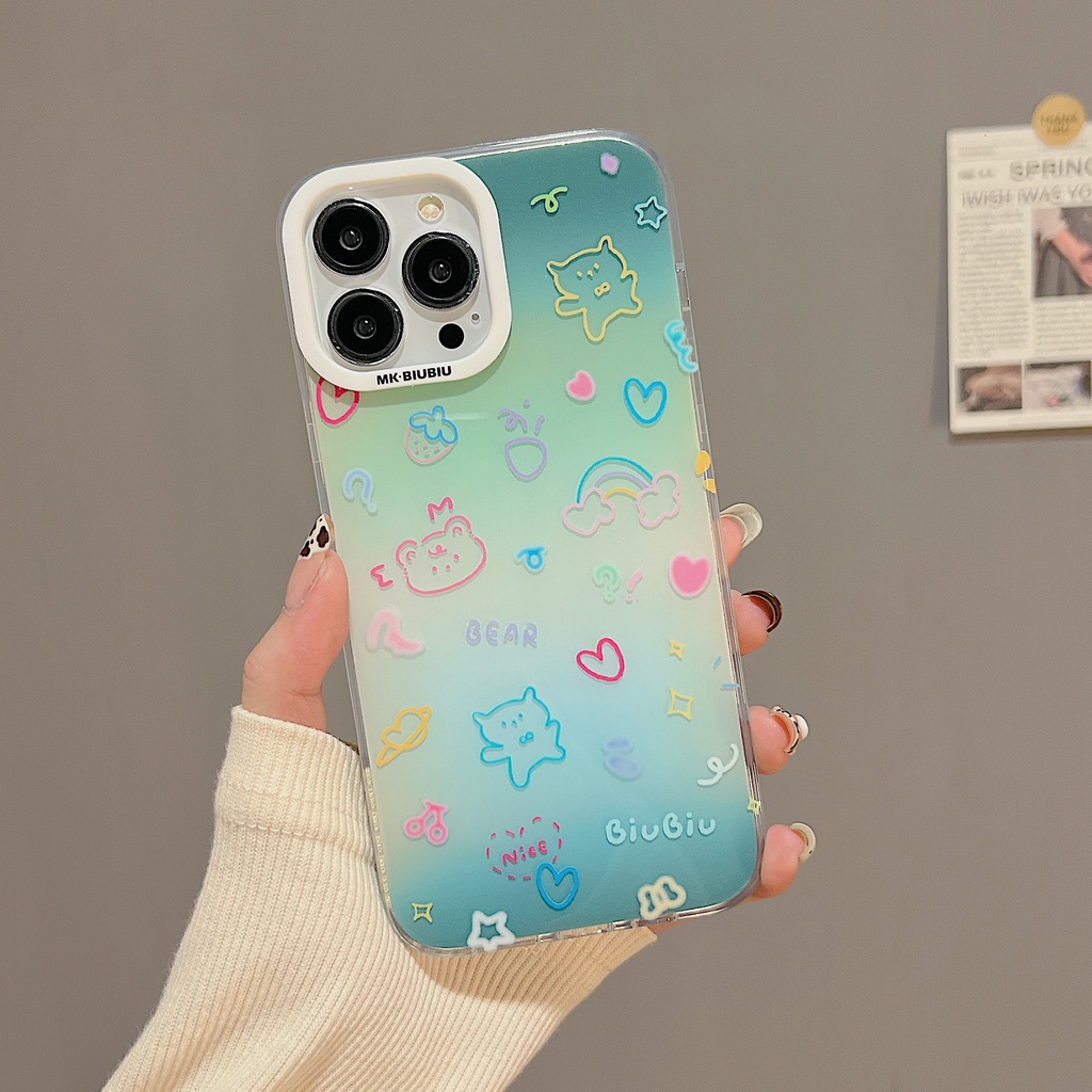 Ốp Điện Thoại TPU Dẻo Trong Suốt Họa Tiết Hoạt Hình Dễ Thương Cho iphone 14 13 11 12 Pro Max