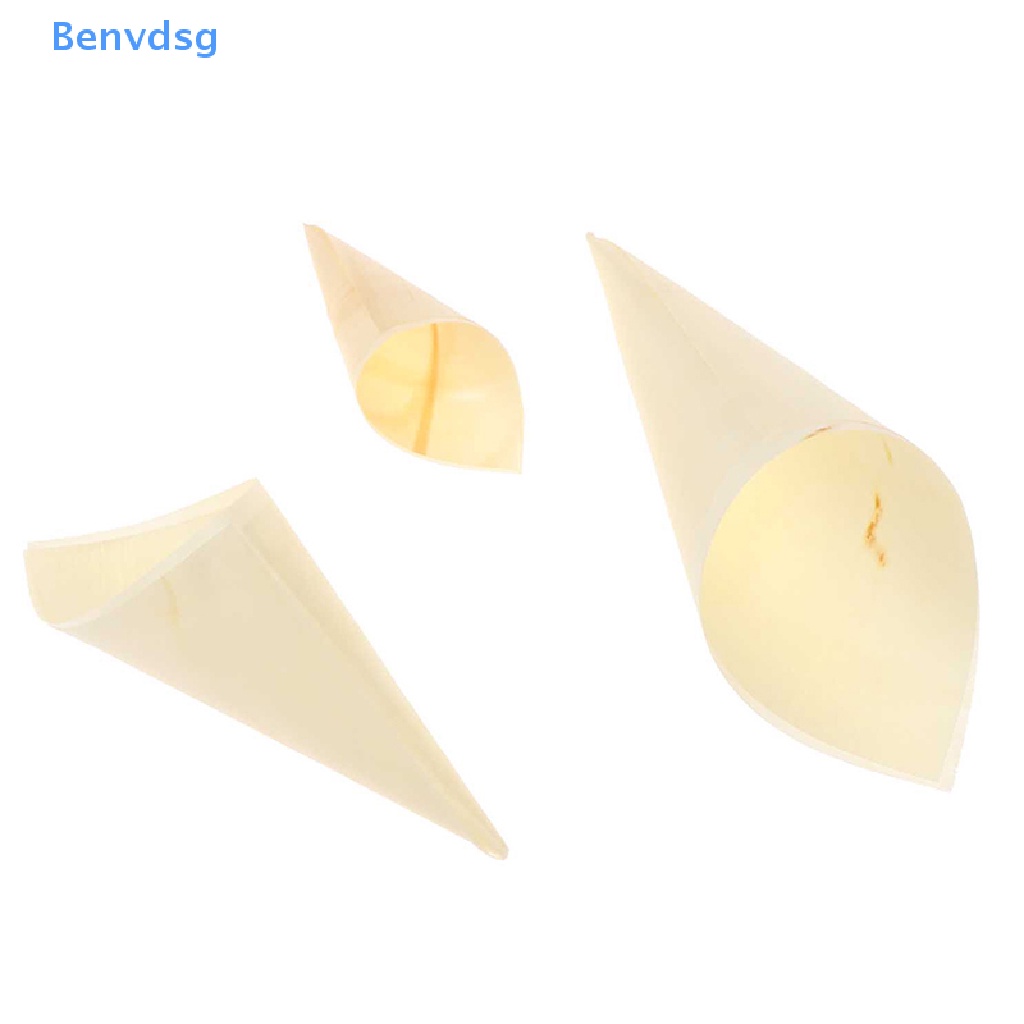 Bộ 50 Cốc Gỗ Hình Nón Dùng Một Lần Đựng Kem / Kẹo / Bánh Ngọt Tiện Dụng