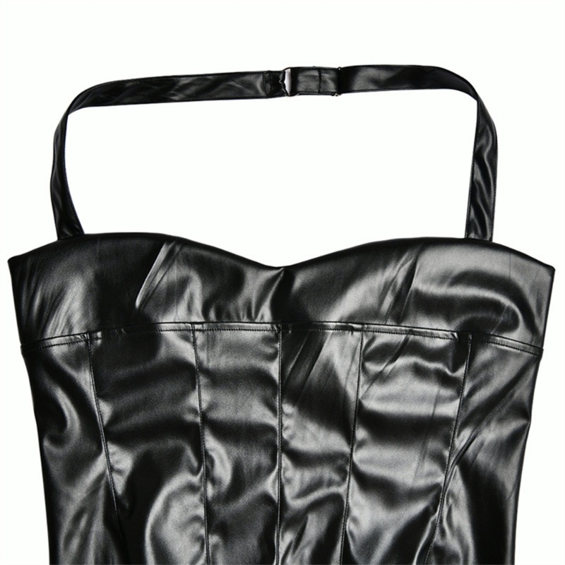 Áo Da Không Tay Hở Lưng Phong Cách Tik-tok Không Đều Thời Trang Mới Mẻ ONERI Y2k