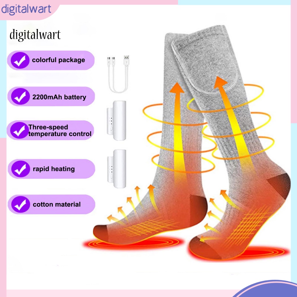 Kỹ Thuật Số| 1 Bộ Vớ Cotton Cao Đến Gối 3 Bánh Răng Giữ Ấm Nhanh Chóng Sạc Lại Được Dành Cho Mùa Đông