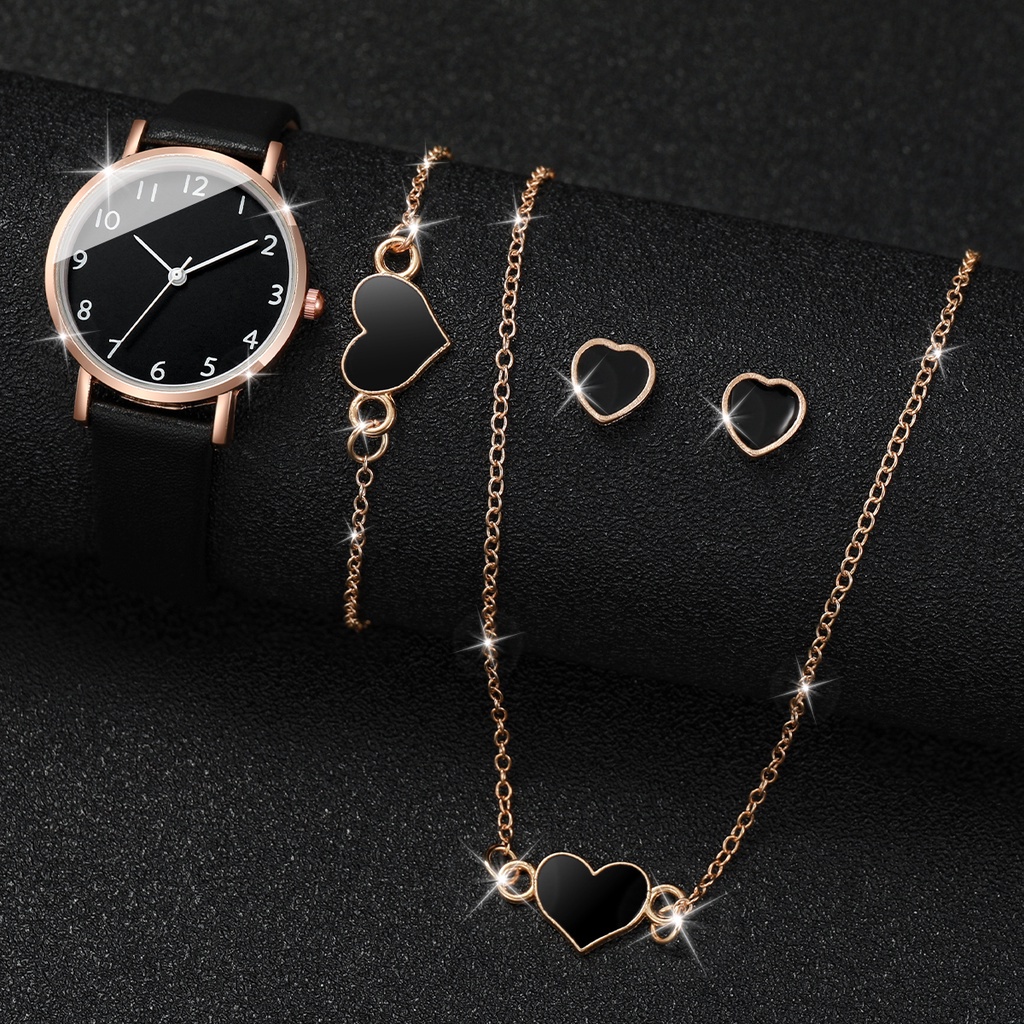 Đồng Hồ Đeo Tay Máy Quartz Mặt Trái Tim Dây Da Thời Trang Cho Nữ