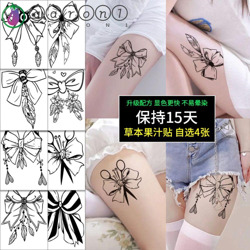 Aaron1 Hình Xăm Dán Trang Trí Nghệ Thuật Cơ Thể Kiểu Nơ Lưới Thắt Nơ Màu Đỏ Chống Mồ Hôi Thời Gian Ngắn Dành Cho Bạn Nữ