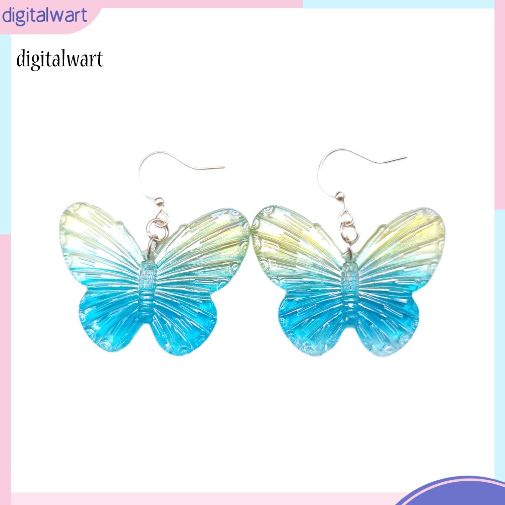 Kỹ Thuật Số| 1 Đôi Bông Tai Acrylic Trong Suốt Hình Bướm Màu Gradient Dành Cho Nữ
