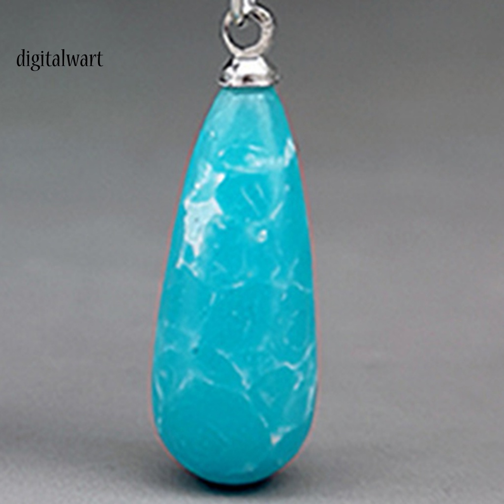 Kỹ Thuật Số| Bông Tai Dáng Dài Hình Giọt Nước Đính Đá Ngọc Lam Giả Thời Trang Cho Nữ