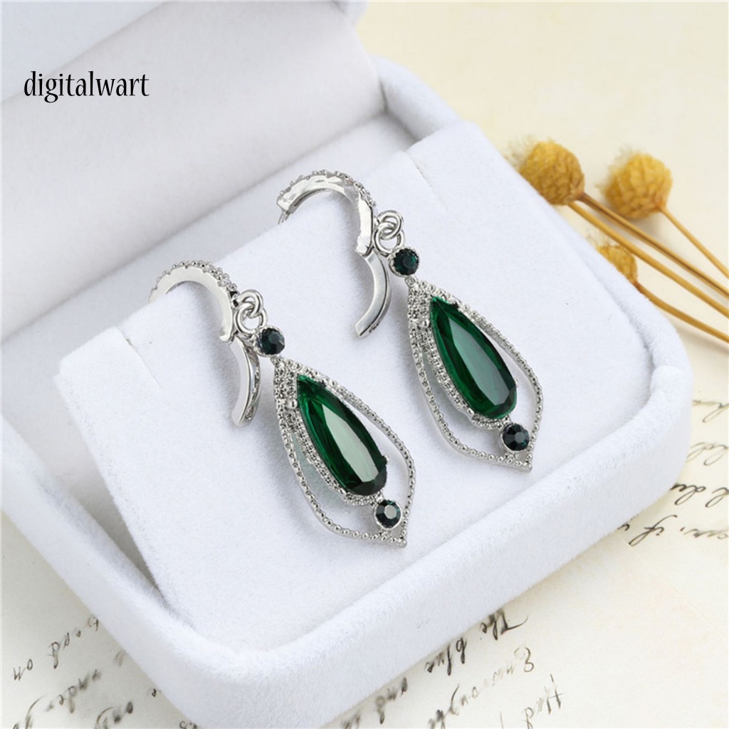 Kỹ Thuật Số| 1 Đôi Bông Tai Hình Giọt Nước Rỗng Đính Đá Zircon Hình Giọt Nước Thời Trang Dự Tiệc