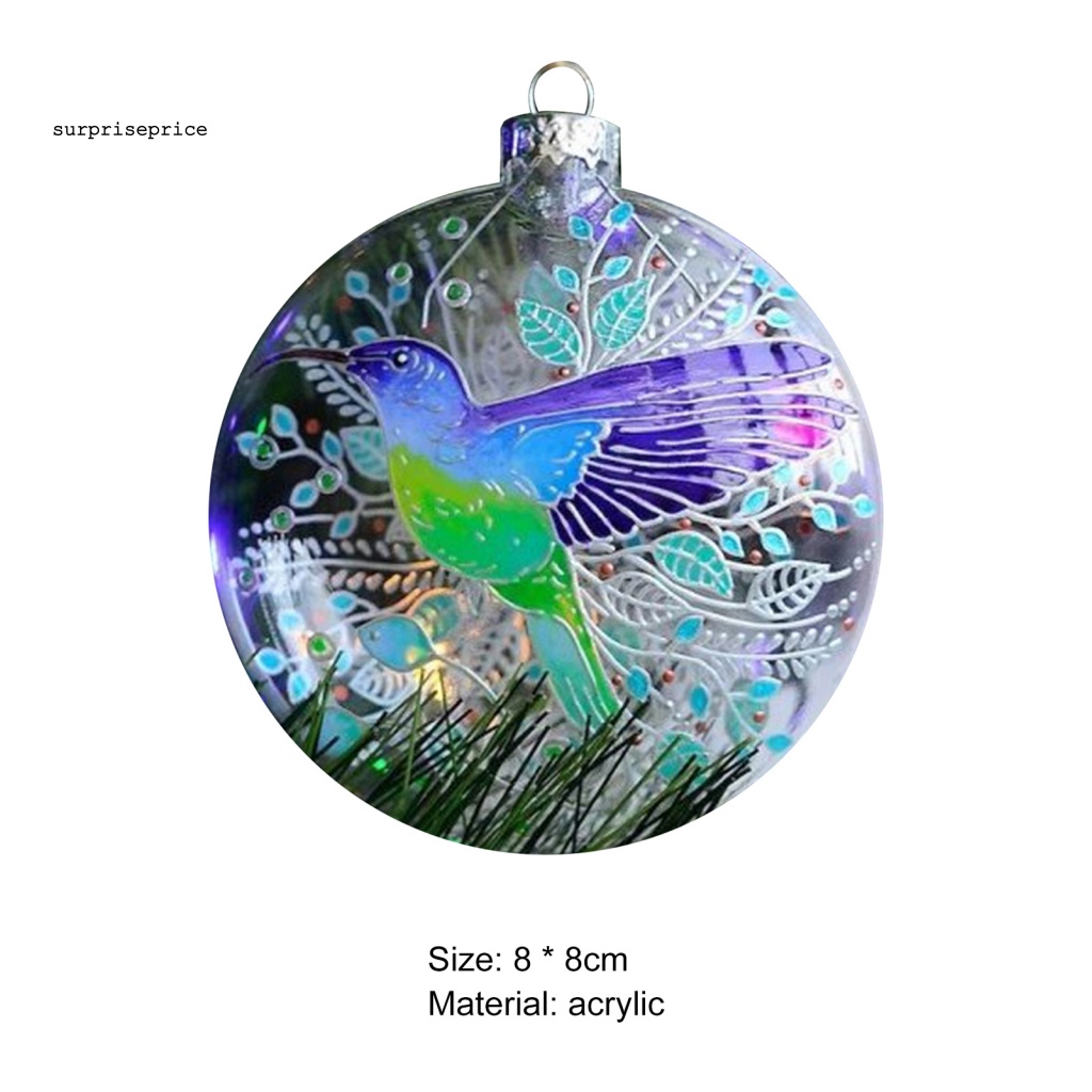 Spa Mặt Dây Chuyền Acrylic Hình Chim Ruồi Thủ Công Viền Mịn Trang Trí Cây Thông Giáng Sinh Cho Bữa Tiệc