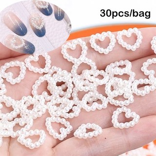 Charm trái tim ngọc trai mini 30 cái