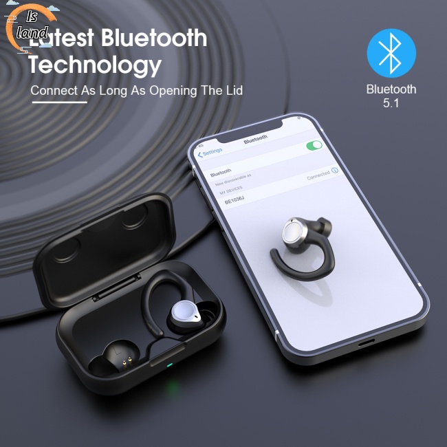 [IS] Tai nghe không dây Có Thể Sạc Lại Được Thiết Kế Dạng Móc Vành Tai Khi Chơi Thể Thao