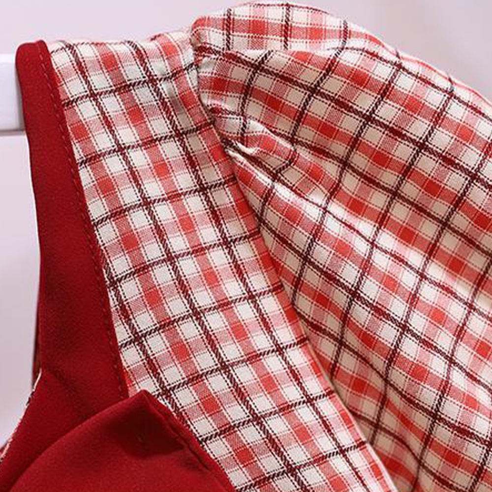 BEAR LEADER Đầm Công Chúa Tartan Tay Ngắn Thời Trang Mùa Hè Hàn Quốc 2023 Mới Cho Bé Gái 4-13 Tuổi