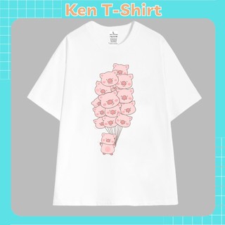 Áo thun nam nữ form rộng 100% cotton bong bóng heo, áo thun nam nữ ken t-shirt 985