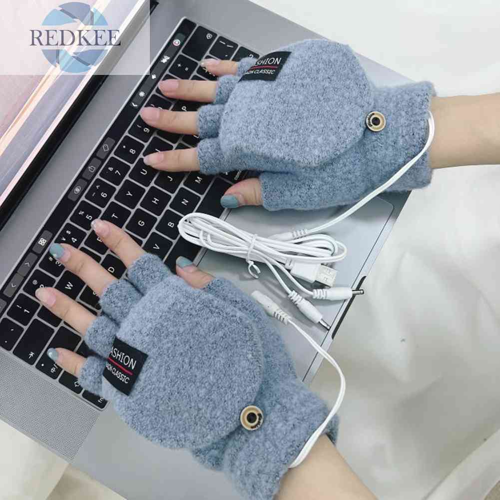 Găng Tay Giữ Ấm Chống Gió Mềm Mại Bằng Điện USB