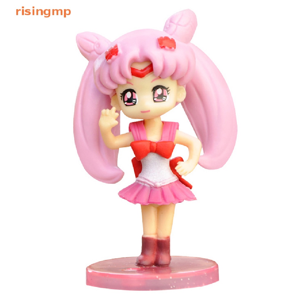 Set 4 Đồ trang trí Nhân Vật Hoạt Hình Thủy Thủ Mặt Trăng 3D Bằng PVC