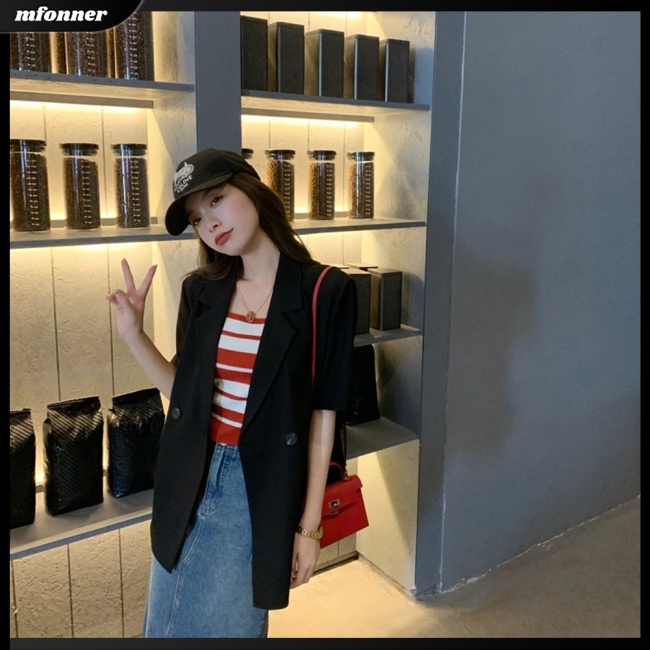 Áo Hai Dây Dệt Kim Kẻ Sọc Thoáng Khí Phong Cách Retro Cho Nữ