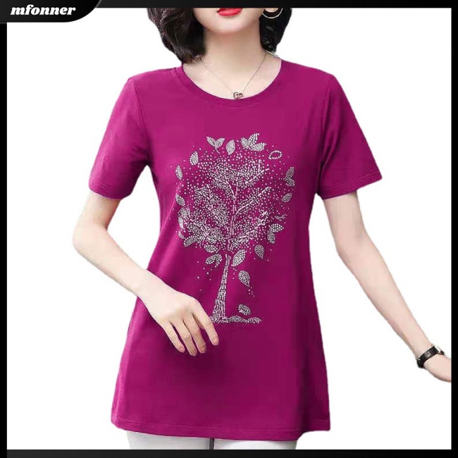 Áo Thun Tay Ngắn Cổ Tròn Màu Sắc Đơn Giản Cho Nữ