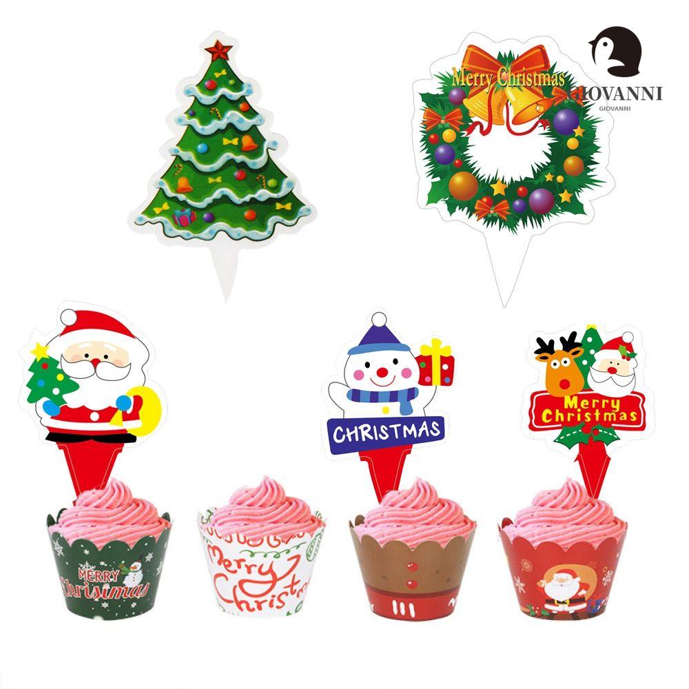 Set 50 Que Cắm Trang Trí Bánh Kem Phong Cách Giáng Sinh