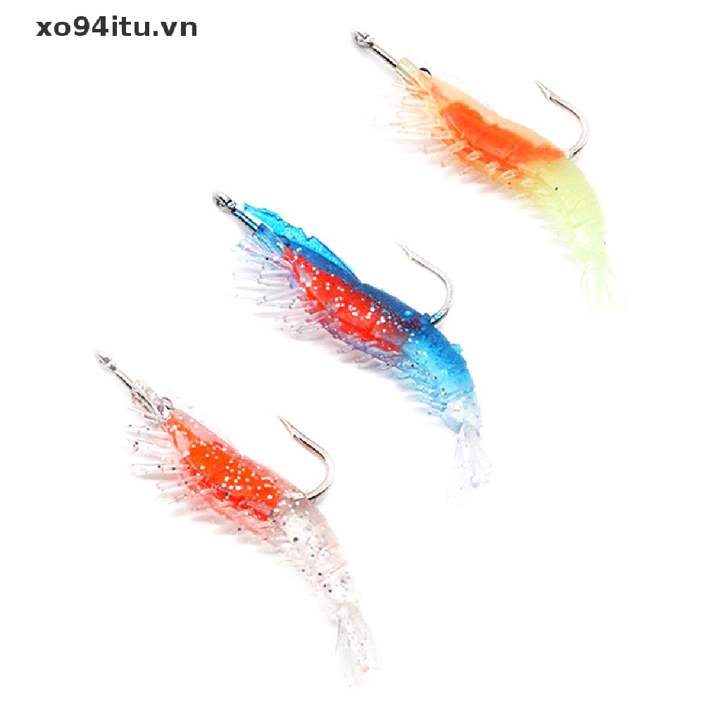 Mồi Tôm Giả Câu Cá Phát Quang 4 Màu 3g-60mm