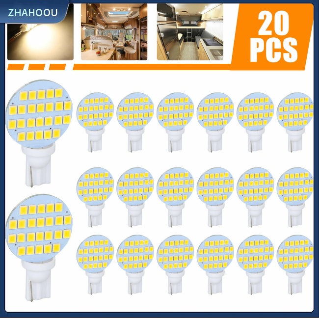 ☃Nhà Cửa☃ Set 20 Đèn Led T10 24smd 1210 12v Ánh Sáng Trắng Dành Cho Ô Tô