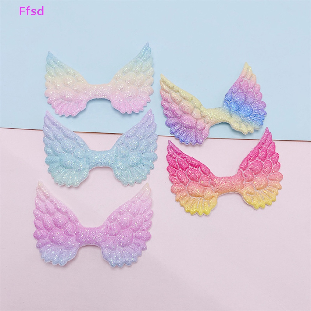 {Ffsd} Miếng Dán Hình Cánh Thiên Thần Lấp Lánh Trang Trí Quần Áo Trẻ Em / Vớ / Kẹp Tóc DIY Bán Chạy *