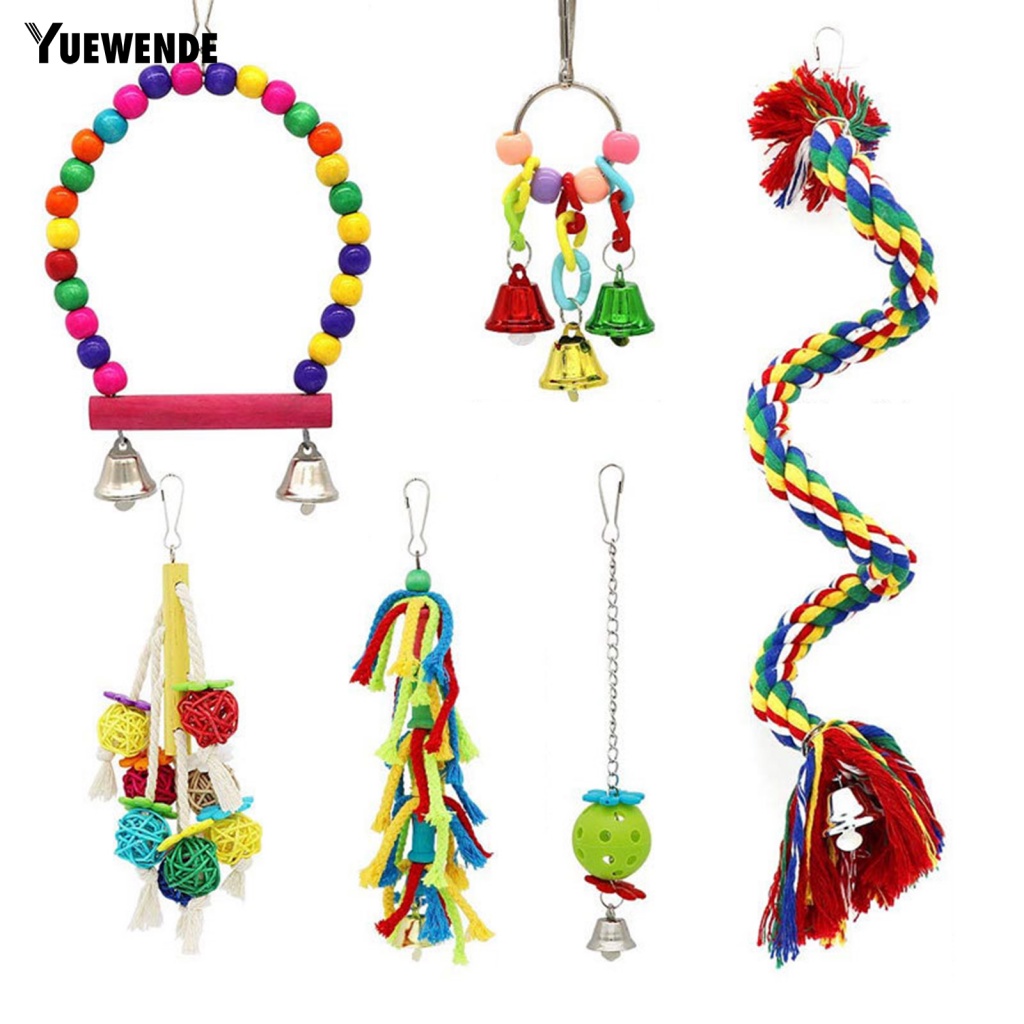 Set 6 Đồ Chơi Đứng Dễ Lắp Đặt Cho Chim Vẹt