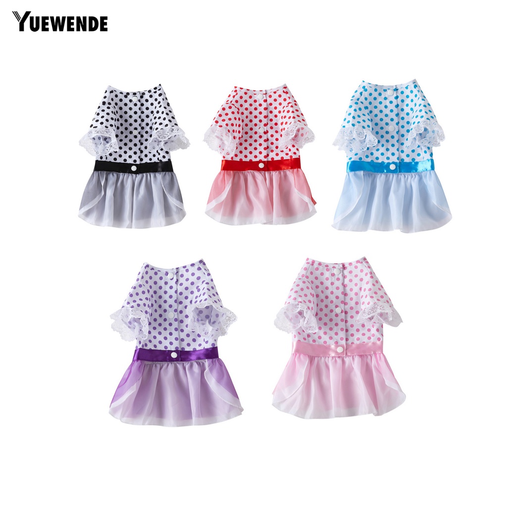 Ye.b Đầm Cổ Tròn Họa Tiết Chấm Bi Bắt Mắt Mặc Hàng Ngày Cho Thú Cưng