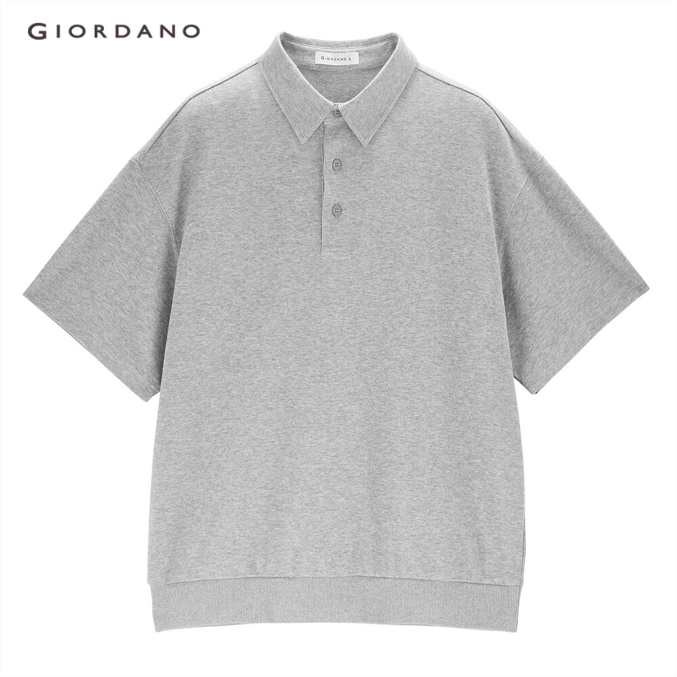 GIORDANO MEN Short sleeve loose pique polo shirt 18013603