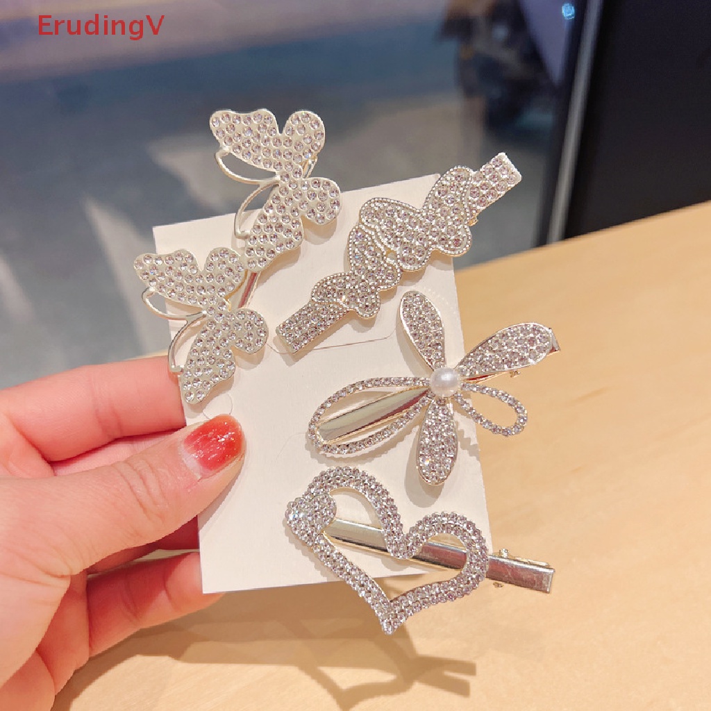 [ErudingV] Kẹp Tóc Mái Hình Hoa Bướm Trái Tim Bằng Kim Loại Phong Cách Hàn Quốc Cho Nữ [Mới]