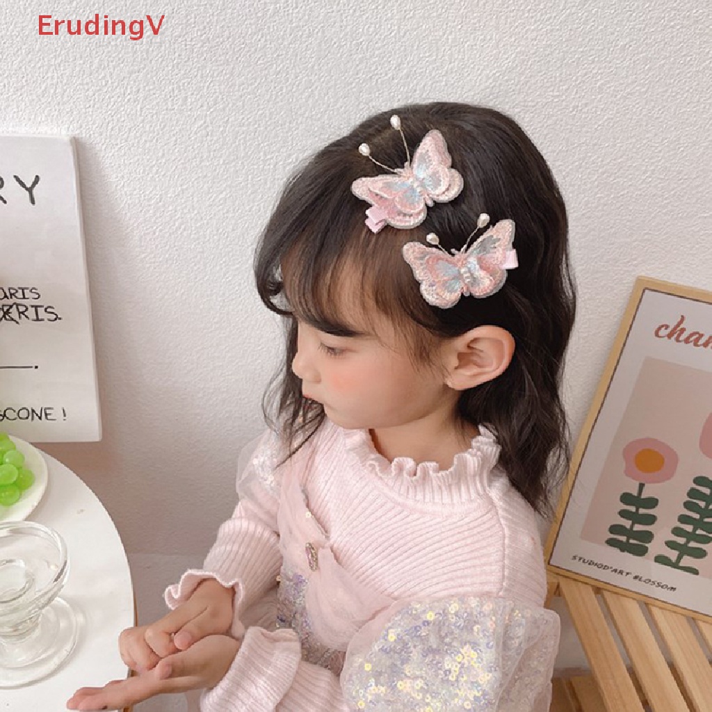 [ErudingV] Kẹp Tóc Ba Chiều Thêu Hình Bướm Dễ Thương Cho Bé [Mới]