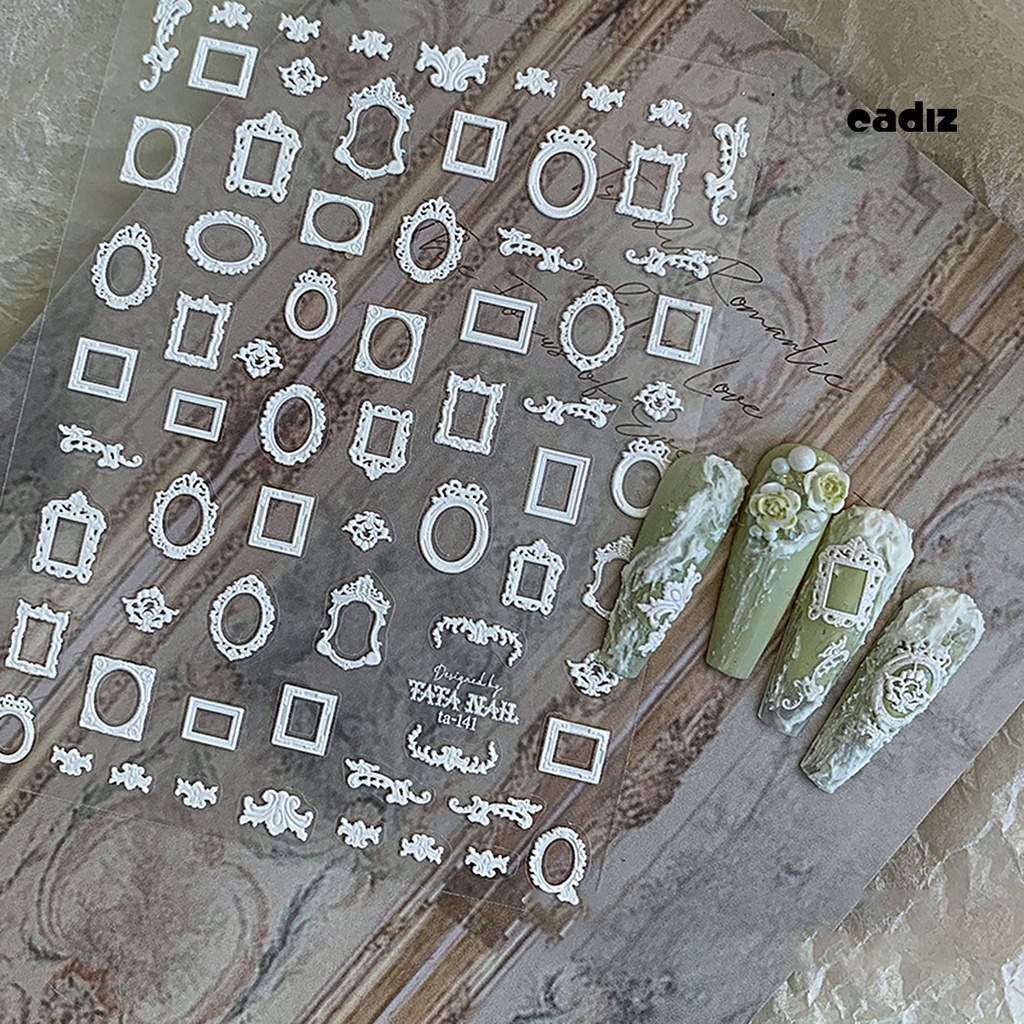 Miếng Dán Khung Ảnh Tự Dính Không Phai Mềm Mại Phong Cách Nhật Bản Retro Trang Trí Móng Tay DIY