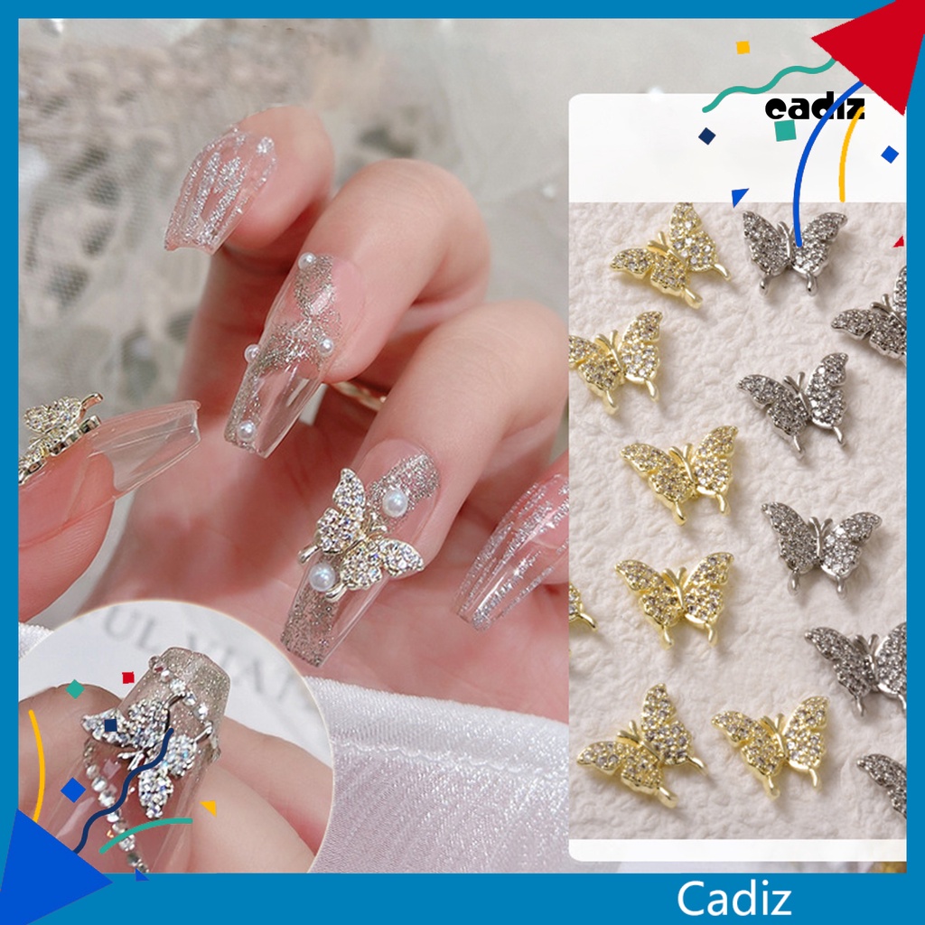 Phụ Kiện Trang Trí Móng Tay Chống Rơi Hình Bướm Sang Trọng DIY