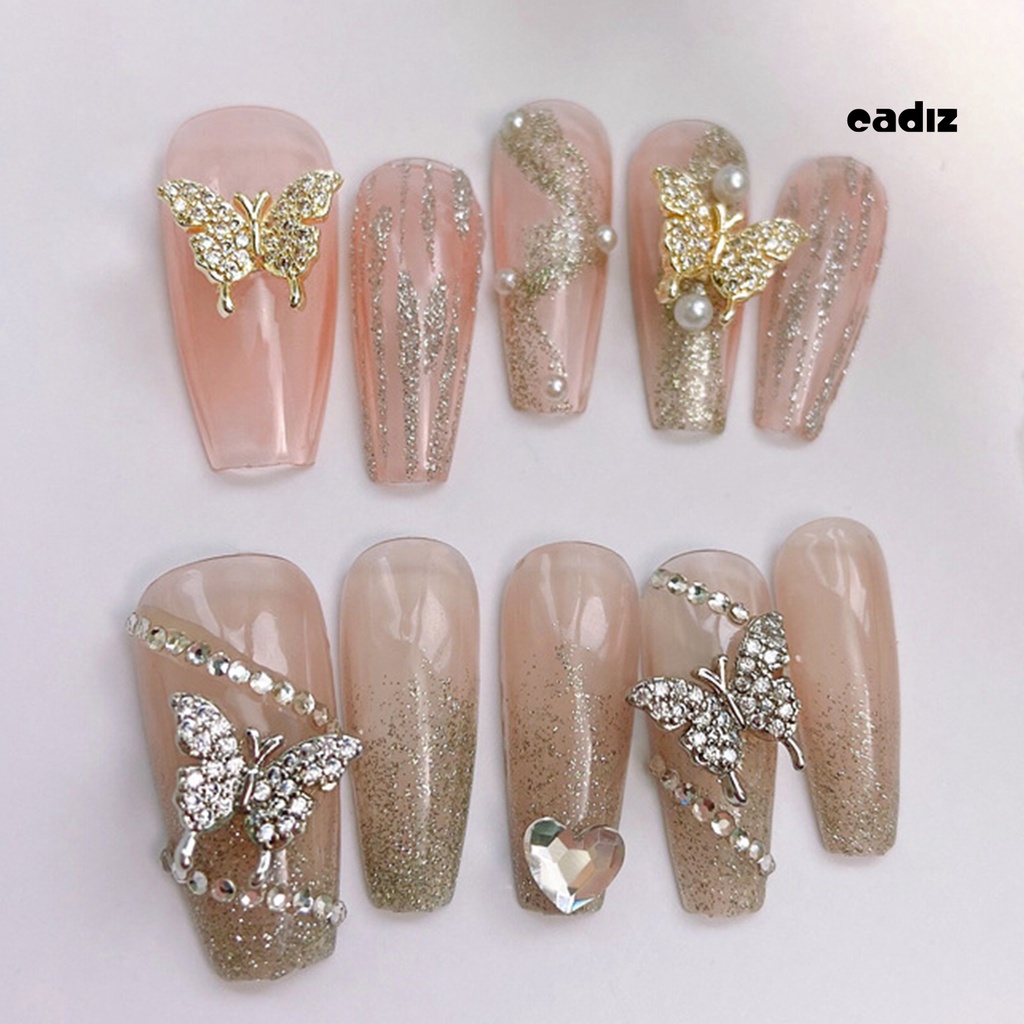 Phụ Kiện Trang Trí Móng Tay Chống Rơi Hình Bướm Sang Trọng DIY