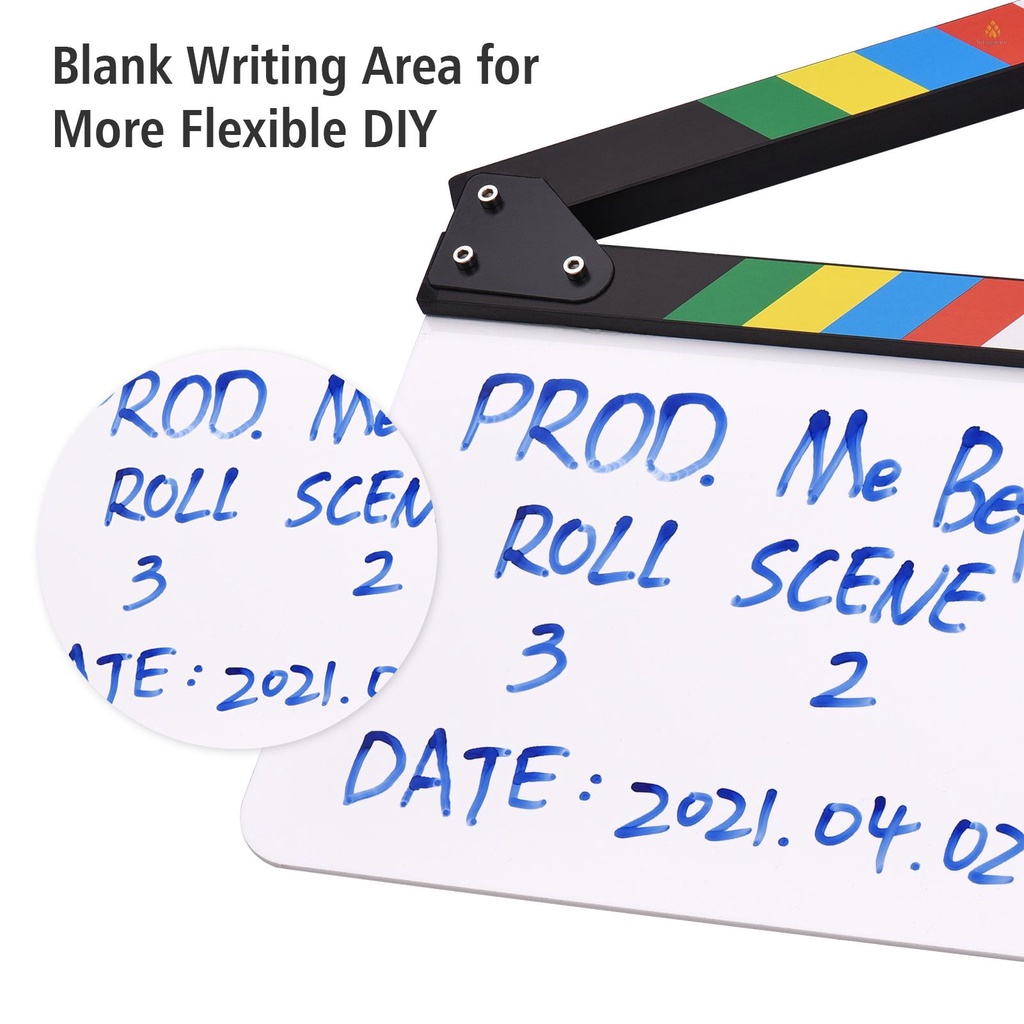 Bảng Clapboard 30 * 24cm / 12 * 9in Bằng Acrylic Kèm Que Cắt Nhiều Màu Sắc