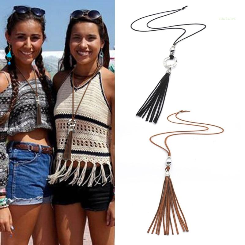 Vòng Cổ Choker Dây Dài Tua Rua Thời Trang