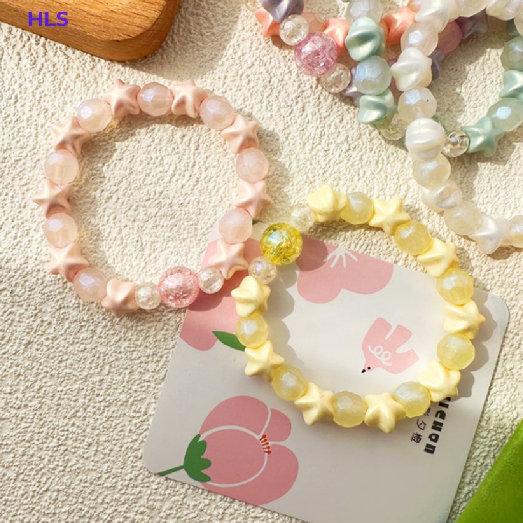 Vòng Tay Chuỗi Hạt Ngọc Trai / Ngôi Sao / Thỏ Nhiều Màu Dễ Thương Cho Nữ