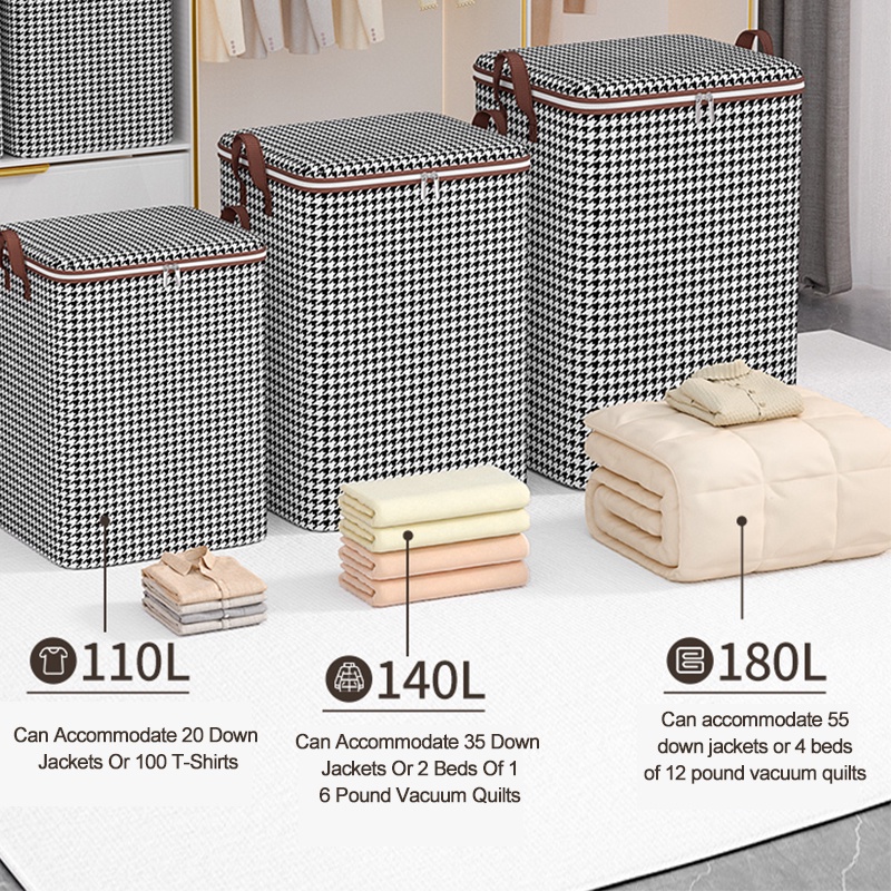 Túi Đựng Chăn Mền Bằng Vải Không Dệt Gọn Nhẹ Chống Ẩm / Bụi Bẩn Có Khóa Kéo Đôi