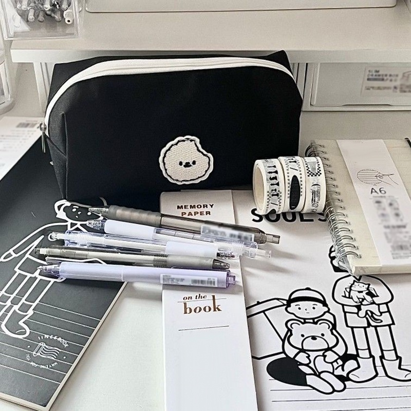 Túi Đựng Bút Ohaya Bằng Vải Canvas Màu Đen Sức Chứa Lớn Siêu Bền RYVN