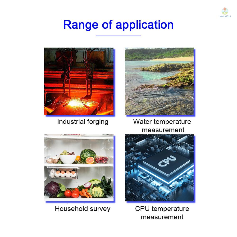 -50°C~500°C Đồng Hồ Đo Nhiệt Độ Bằng Tia Cực Tím Cầm Tay Có Đèn Nền Tiện Dụng °C/°F Thiết Bị Đo Nhiệt Độ Lò Nướng Tại Nhà Tiện Dụng