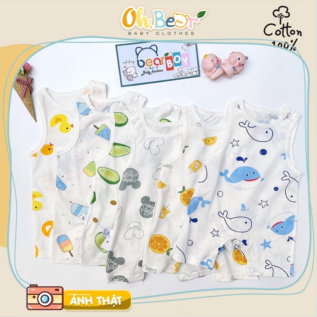 Bộ bodysuit cho bé ba lỗ liền thân vải thông hơi hàng Quảng Châu cho bé trai bé gái mặc hè | OHBear